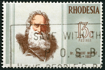 RHODESIA - 1972: shows Dr. Robert Moffat (1795-1883), missionary