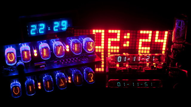 numerical digital display made from an LED clock counter