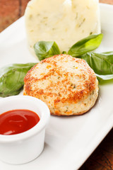 Meat cutlet with mashed potatoes