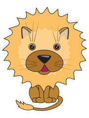 A vector illustration of a cute lion