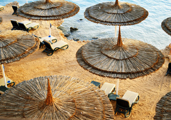 See beach during hot summer day