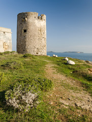 Fototapeta na wymiar Sardynia, Cabras (Or), hiszpański wieża Seu