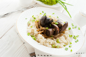 risotto with boletus mushrooms