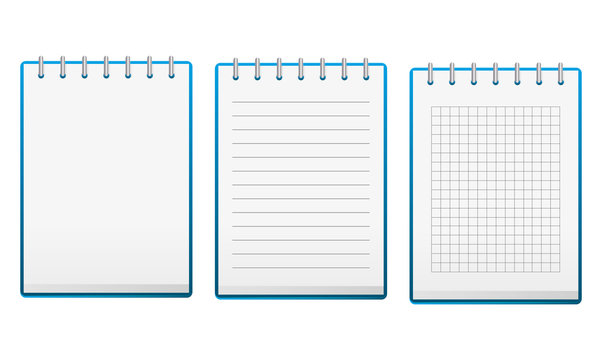 Set of notebooks isolated on white