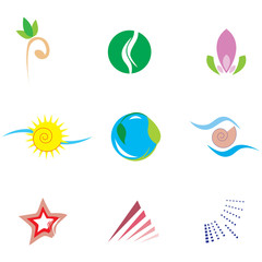 Naklejka premium Abstract & Nature Logo Set