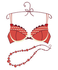 Sexy vintage red bra - 50179596
