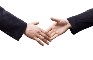 Handshake isolated on white background