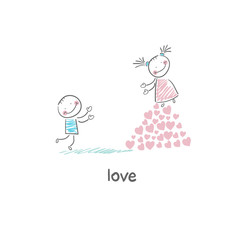 Lovers. Illustration.