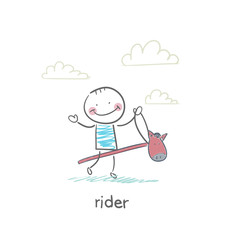 Rider on a horse toy. Illustration.
