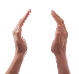 Two hand, keeping safe.