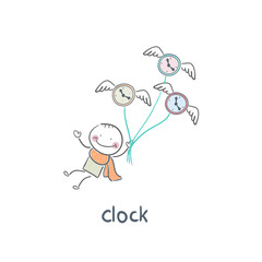 Man and clock