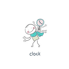 Man and clock