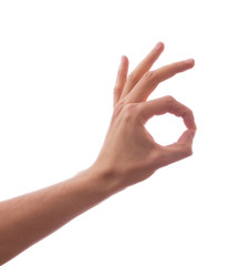 Ok. Gesture of the hand on white background - 50182114
