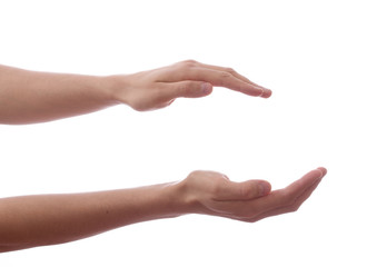 Two hand, keeping safe. 