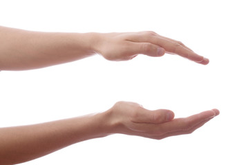 Two hand, keeping safe. 