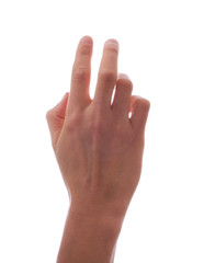 Fototapeta premium Two fingers are slightly bent