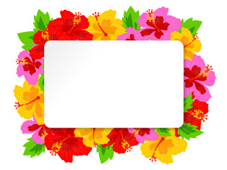 Obraz premium ハイビスカスの花枠