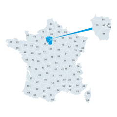 Carte de France Vecteur Vectoriel D&eacute;partement