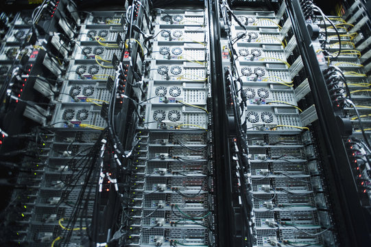 Server racks and cables