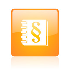 law orange square glossy web icon