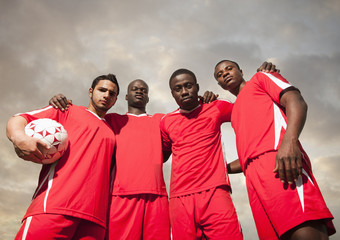Soccer players standing together