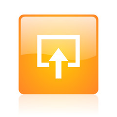 enter orange square glossy web icon