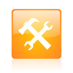 Fototapeta premium tools orange square glossy web icon