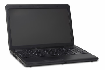 Black laptop open