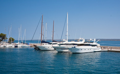 Yacht port. Large island of Brijuni. Croatia