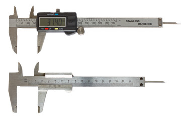 Vernier caliper on a white background, isolated image