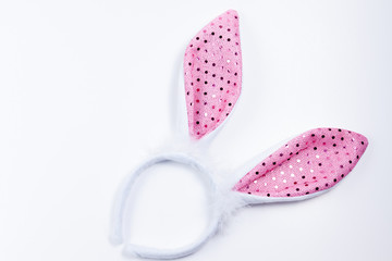 pink Bunny Ears on white background for girls