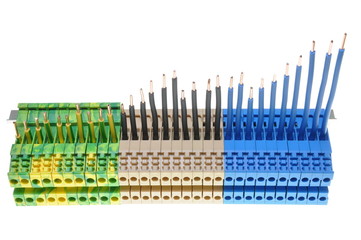 Electrical terminal block, concept of energy price increases