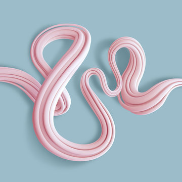 Abstract Pink Marshmallow Candy Lines Isolated