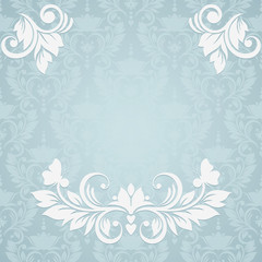 Fototapeta na wymiar Invitation card with abstract floral background. Elegance patter