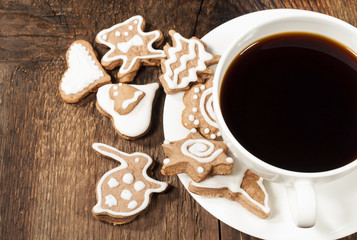 Homemade sugar cookies with coffee