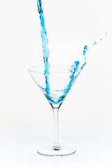 Blue blended drink splashed