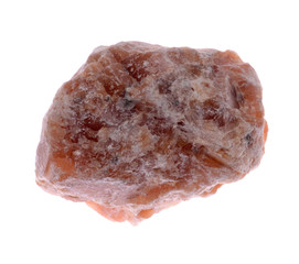 Orange Calcite crystals Isolated on white background