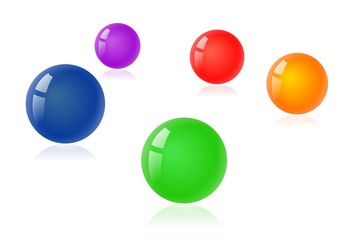 set of color glass balls