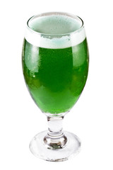 Green beer over white