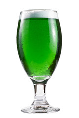 Green beer over white