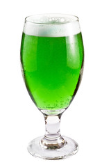 Green beer over white