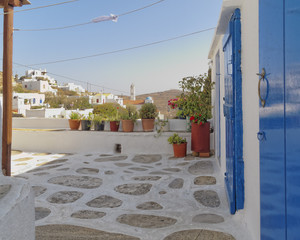 picturesque house yard  in a mediterranean island