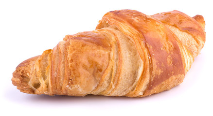 Fresh and tasty croissant over white background