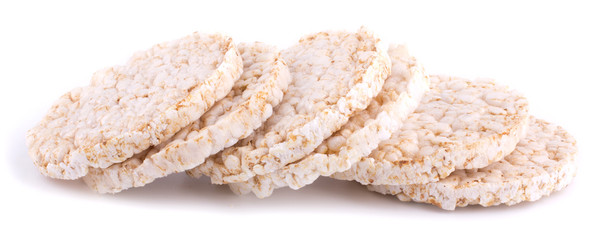 Rice cakes isolated on white background