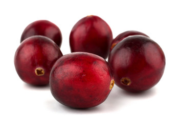 Cranberries isolated on white background