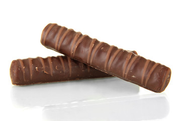 Chocolate sweets isolated on white