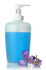 Obraz na płótnie Canvas Bottle with liquid soap isolated on white