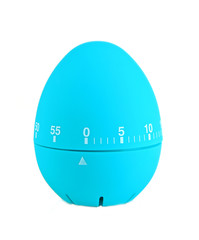 Blue egg timer, isolated on white