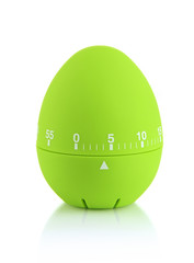 Green egg timer, isolated on white