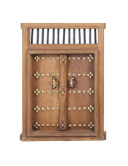 Wooden Castle Door with Brass Details